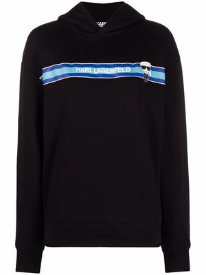Karl Lagerfeld logo-print long-sleeve hoodie - Black