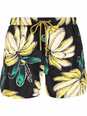 PAUL SMITH floral-print drawstring swim shorts - Black