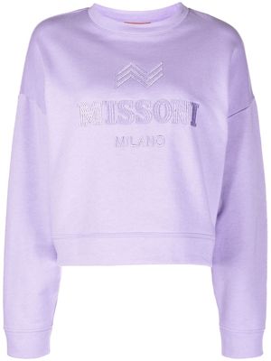 Missoni embroidered logo crew-neck sweatshirt - Purple