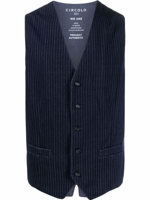Circolo 1901 stripe-print V-neck waistcoat - Blue
