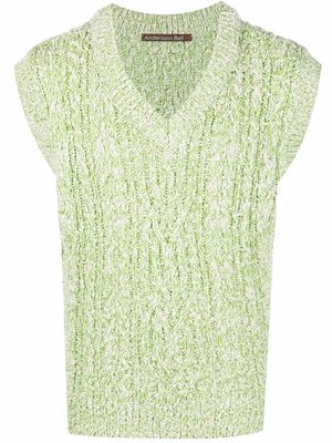 Andersson Bell v-neck knitted vest - Green
