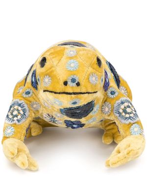Anke Drechsel embroidered frog soft toy - Yellow