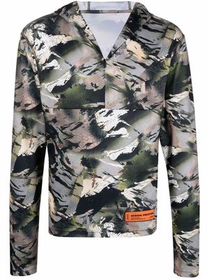 Heron Preston camouflage dry fit hoodie - Green