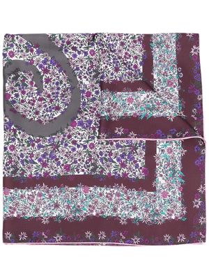 Bally silk floral-print scarf - Purple