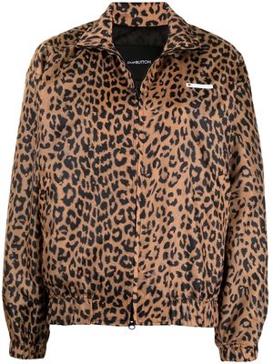 pushBUTTON leopard-print long-sleeved jacket - Brown