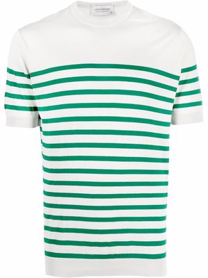 John Smedley striped knitted T-shirt - Green