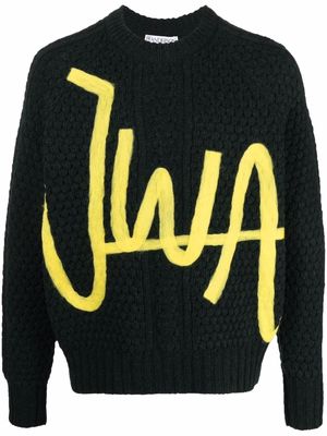 JW Anderson logo-intarsia jumper - Black
