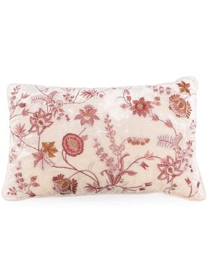 Anke Drechsel floral-embroidered cushion - White