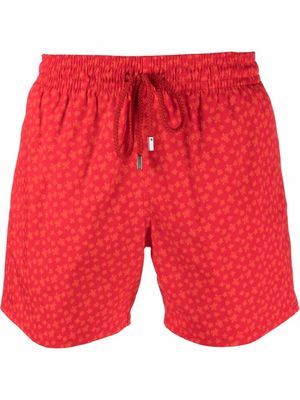Vilebrequin turtle-print drawstring swim shorts - Red
