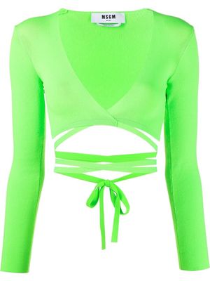 MSGM all-around tie fastening top - Green