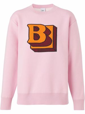 Burberry intarsia-logo jumper - Pink