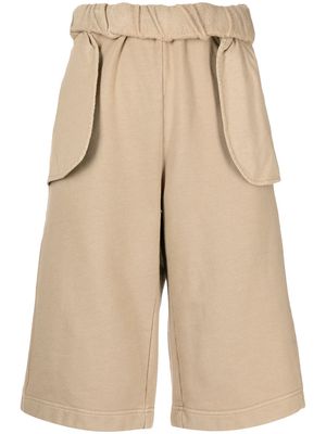 Dion Lee cotton knee-length shorts - Brown