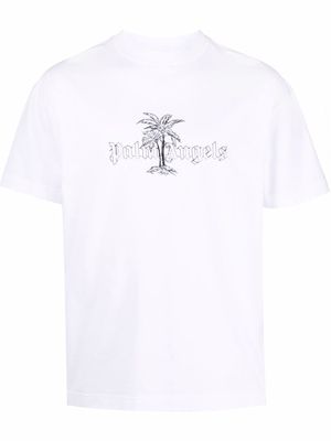 Palm Angels logo-print cotton T-shirt - White