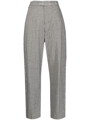 Sueundercover contrast-panel wide-leg check trousers - Grey