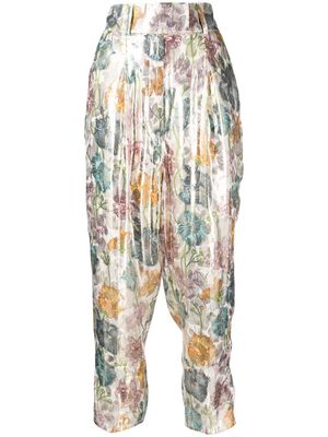 Hayley Menzies Shimmering Bonita Silk Jacquard Tailored Trousers - Multicolour