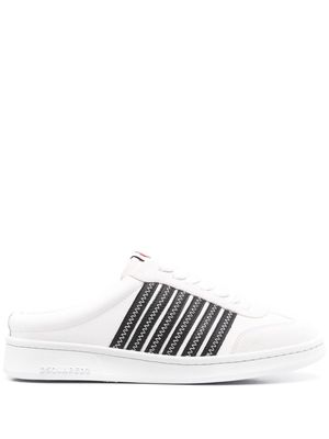 Dsquared2 side stripe backless trainers - White