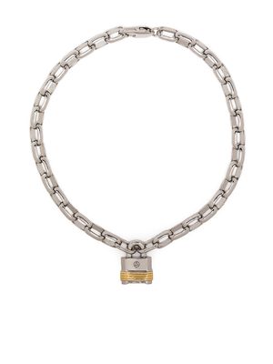 Northskull two-tone padlock bracelet - Silver
