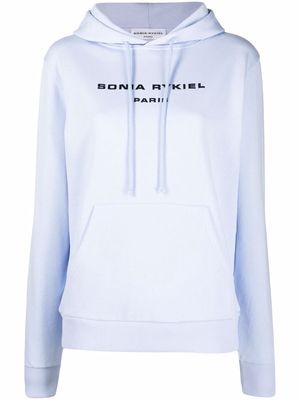 SONIA RYKIEL logo-print cotton hoodie - Blue