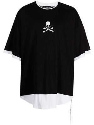 Mastermind World layered-look cotton T-shirt - Black