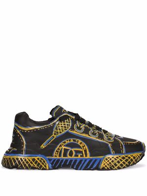 Dolce & Gabbana graffiti lace-up sneakers - Black