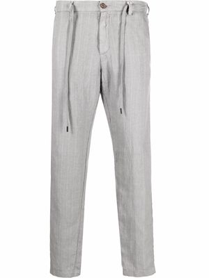 Myths pinstripe straight-leg trousers - Grey