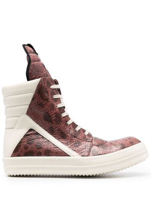 Rick Owens graphic-print high-top sneakers - Pink