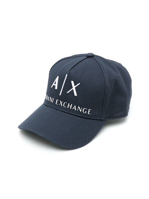 Armani Exchange embroidered-logo baseball cap - Blue