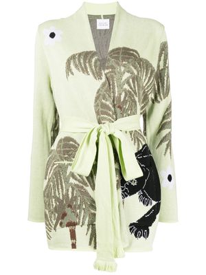 Hayley Menzies Prowling Panther jacquard cardigan - Green