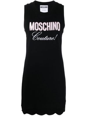 Moschino embroidered-logo sleeveless dress - Black