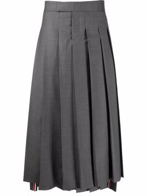 Thom Browne BACKSTRAP ANKLE LENGTH PLEATED SKIRT IN SUPER 120s TWILL - Grey