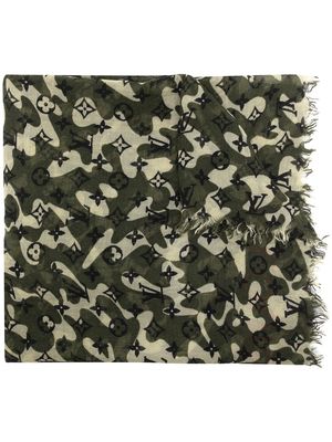Louis Vuitton x Takashi Murakami 2000s pre-owned camouflage-print scarf - Green