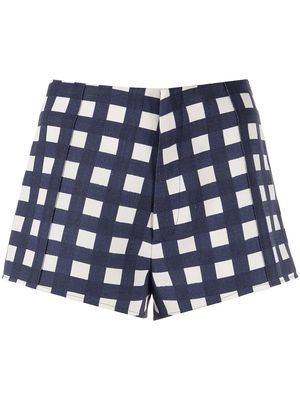 Jacquemus check-print mini shorts - Blue