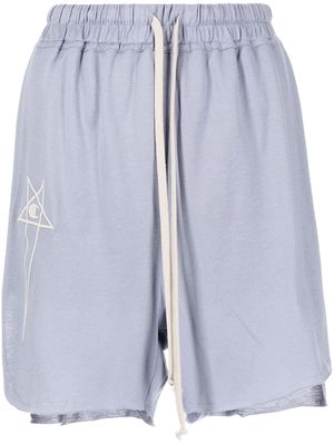 Rick Owens logo-embroidered shorts - Blue