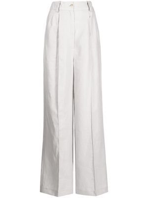 Loulou Studio wide-leg linen trousers - Grey