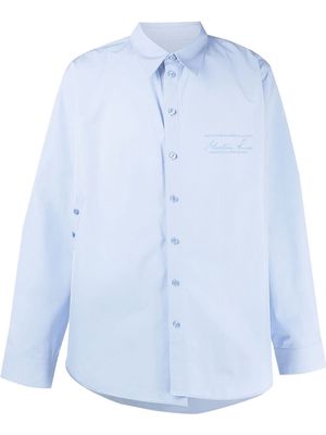Martine Rose logo long sleeve buttoned shirt - Blue