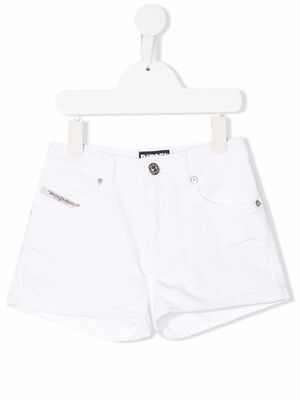 Diesel Kids logo-patch detail shorts - White