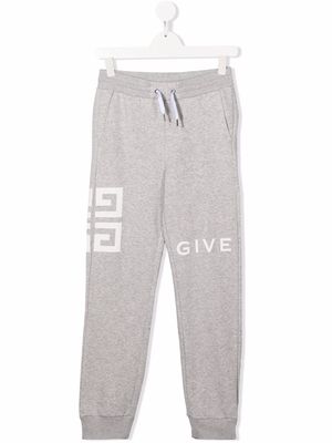 Givenchy Kids logo-print cotton track pants - Grey