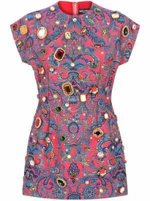 Dolce & Gabbana crystal-embellished mini dress - Red