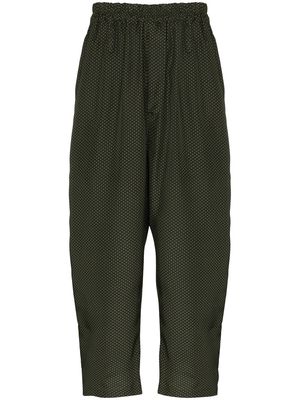 By Walid drop-crotch cropped trousers - Green