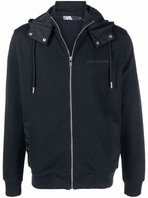 Karl Lagerfeld logo-print zip hoodie - Blue