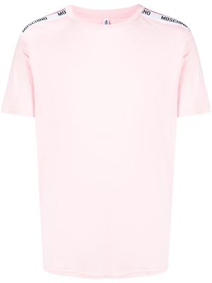 Moschino logo-tape crew T-shirt - Pink