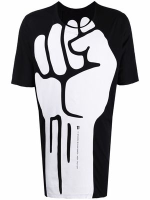 11 By Boris Bidjan Saberi Fist-print cotton T-shirt - Black