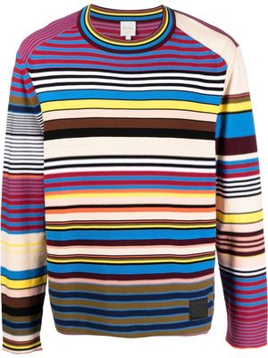 PAUL SMITH stripe-print knit jumper - Blue
