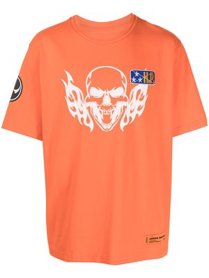 Heron Preston Flaming Skull printed T-shirt - Orange