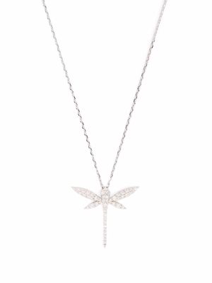 Anapsara 18kt white gold Dragonfly diamond pendant necklace - Silver