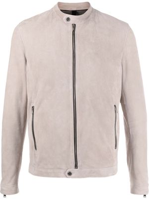Tagliatore zipped fitted jacket - Neutrals