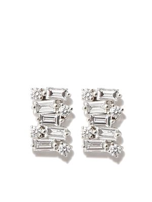 Suzanne Kalan 18kt white gold diamond stud earrings - Silver
