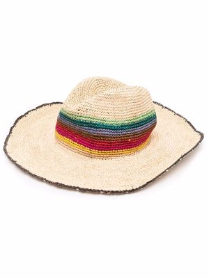 PAUL SMITH interwoven raffia sun hat - Neutrals