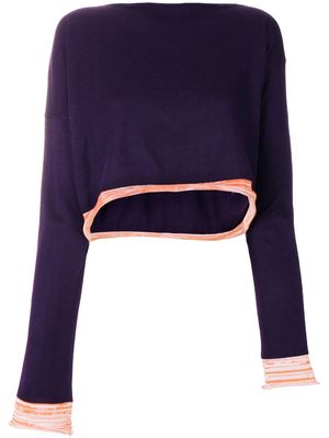 Comme Des Garçons Pre-Owned 1991 asymmetric knitted blouse - Purple