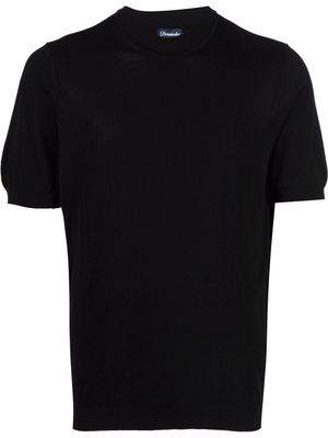 Drumohr fine knit mock-neck T-shirt - Black